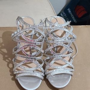 Silver high heels
